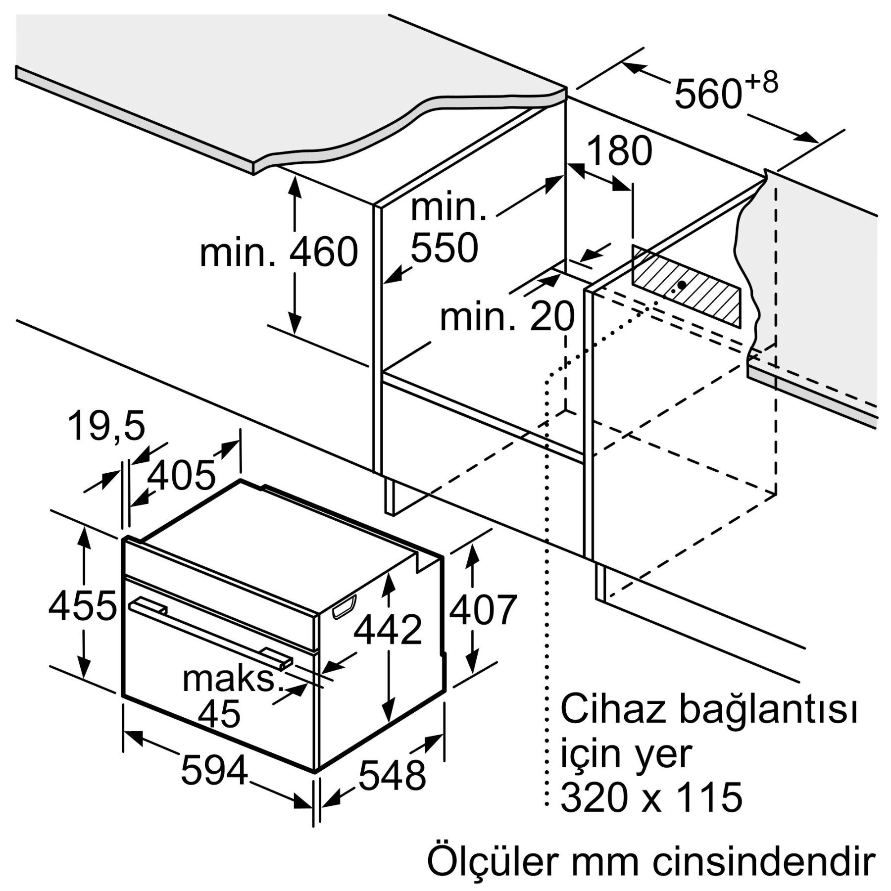 CDG634BS1 Serie | 8 Buharlı Fırın 60 x 45 cm Paslanmaz çelik