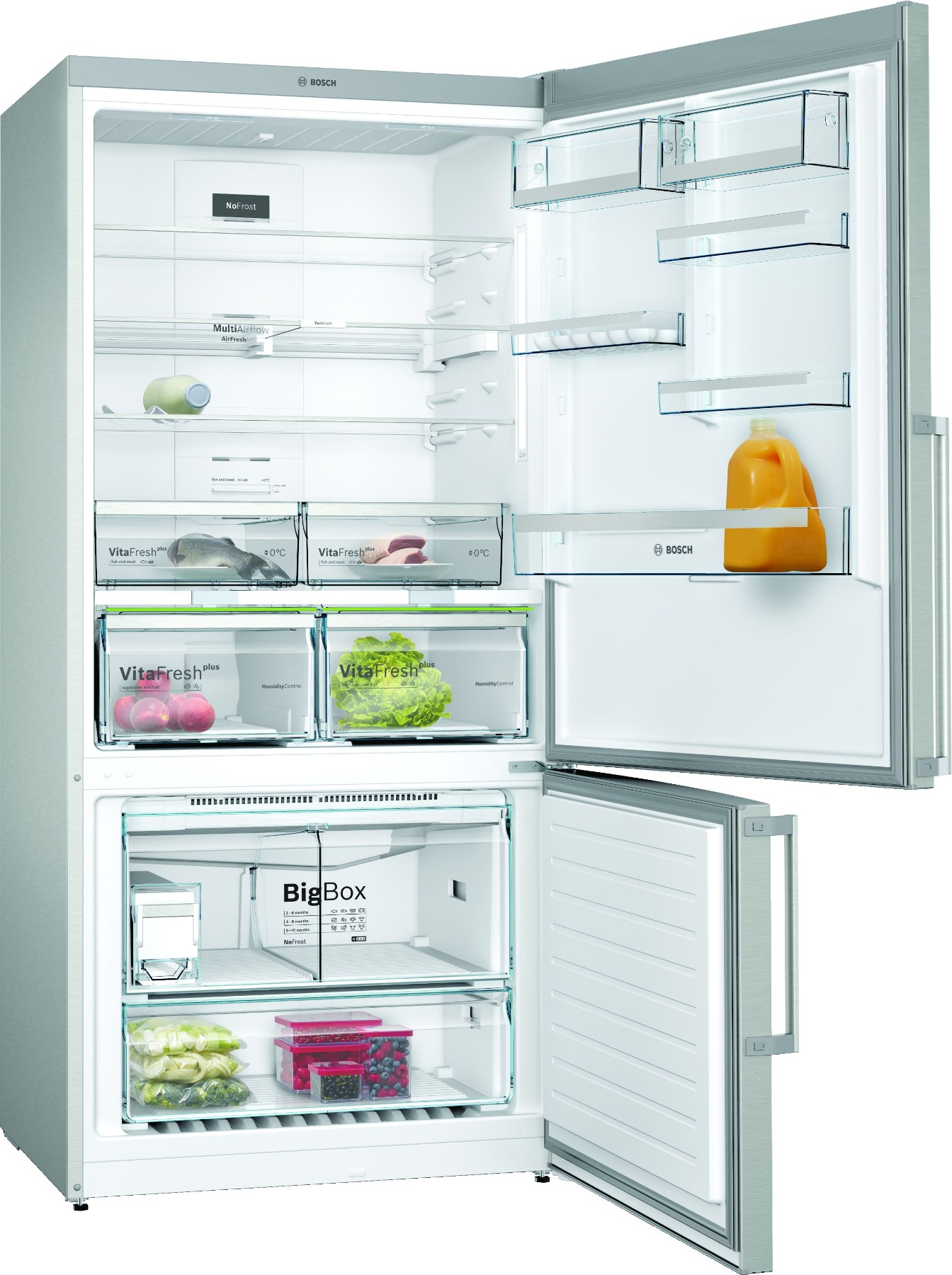 KGN86AID1N Serie | 6 Alttan Donduruculu Buzdolabı 186 x 86 cm Kolay temizlenebilir Inox