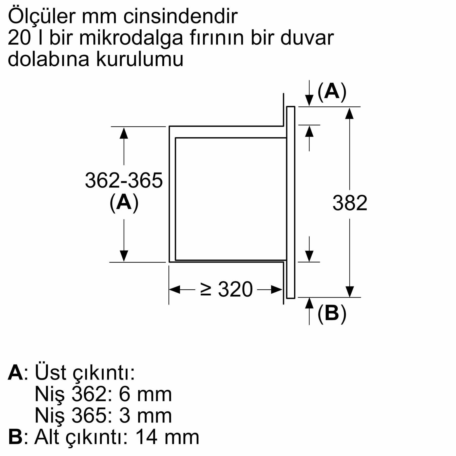 BFL623MB3 Serie | 2 Ankastre Mikrodalga 60 x 38 cm Siyah