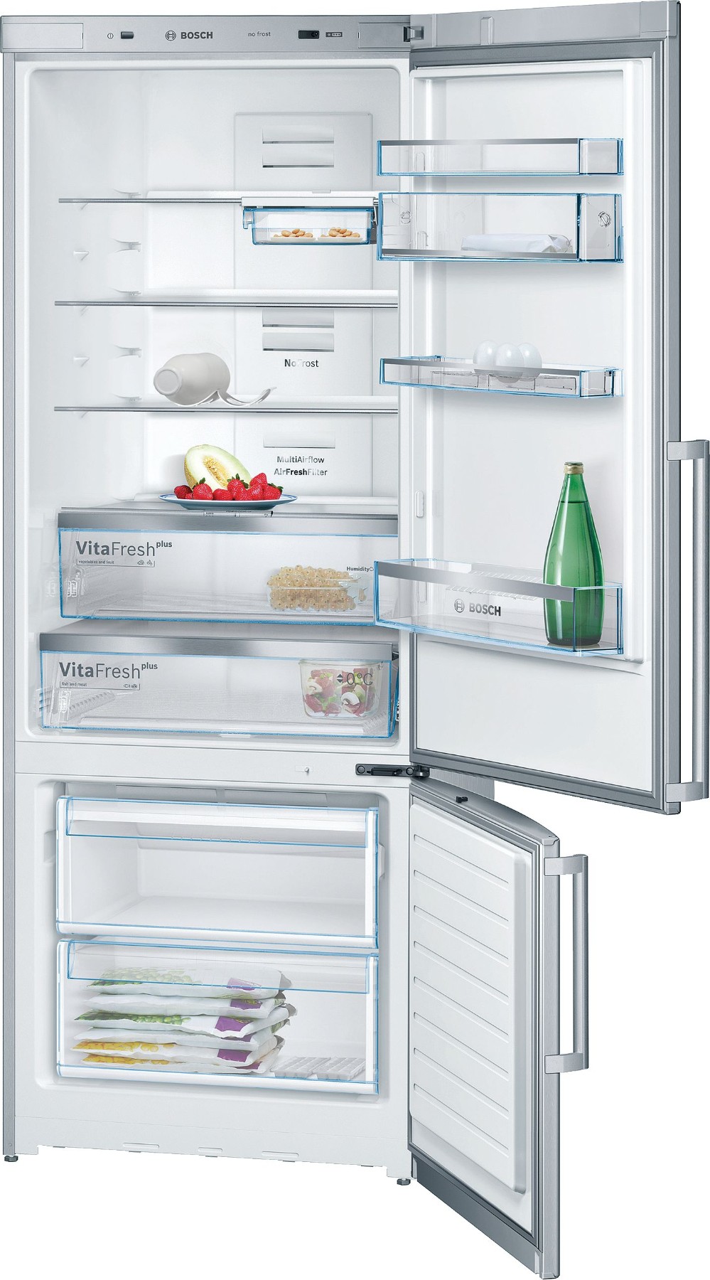 KGN57AIF0N Serie | 6 Alttan Donduruculu Buzdolabı 185 x 70 cm Kolay temizlenebilir Inox