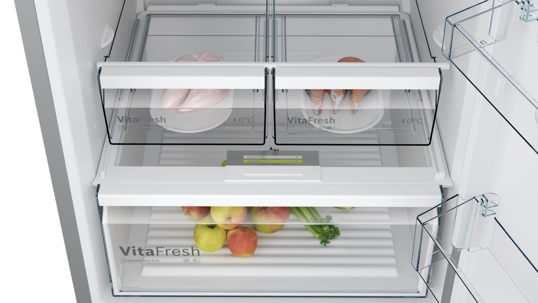 KGN55VIF0N Serie | 4 Alttan Donduruculu Buzdolabı 186 x 70 cm Kolay temizlenebilir Inox