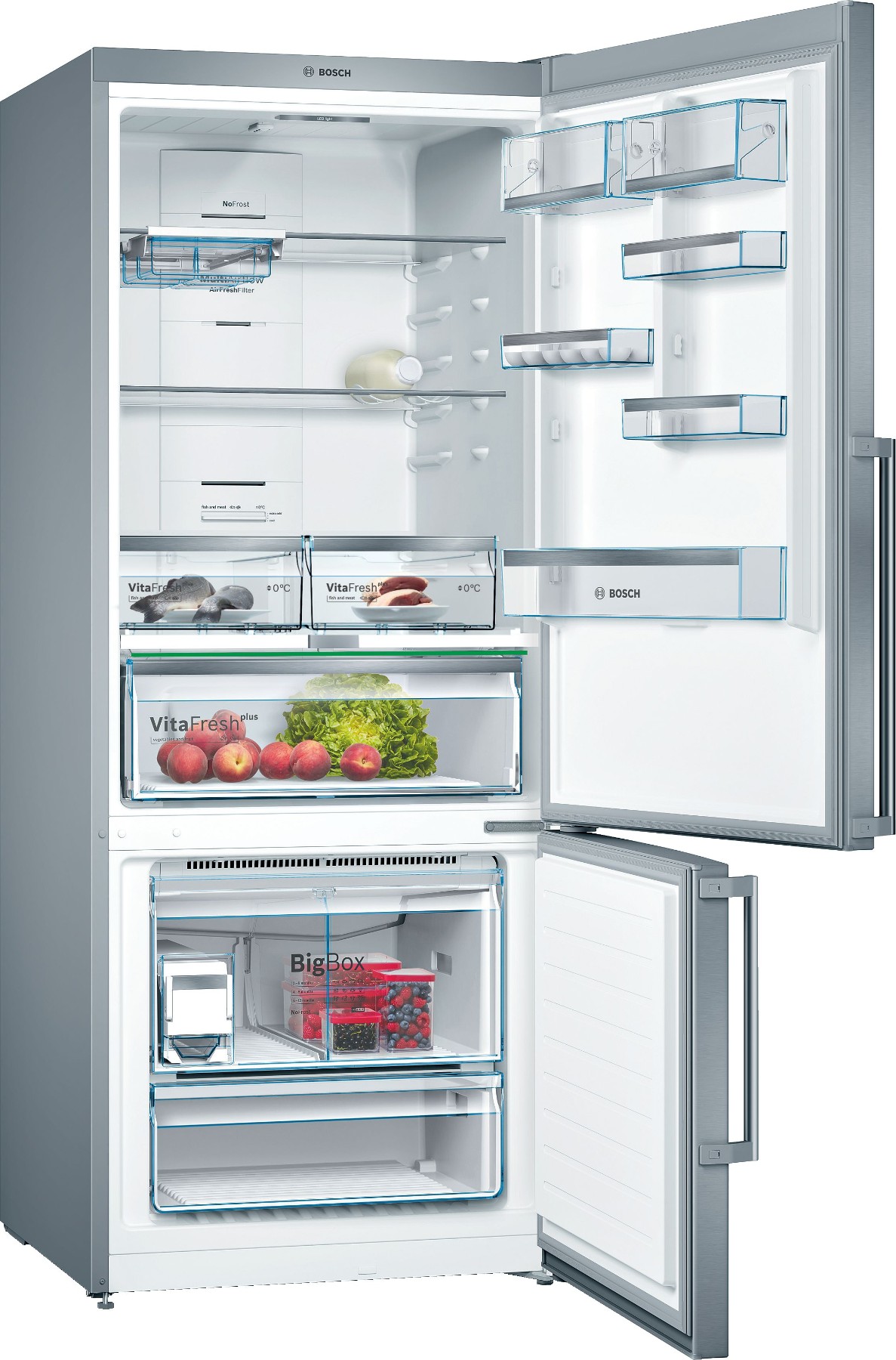 KGN76AIF0N Serie | 6 Alttan Donduruculu Buzdolabı 186 x 75 cm Kolay temizlenebilir Inox