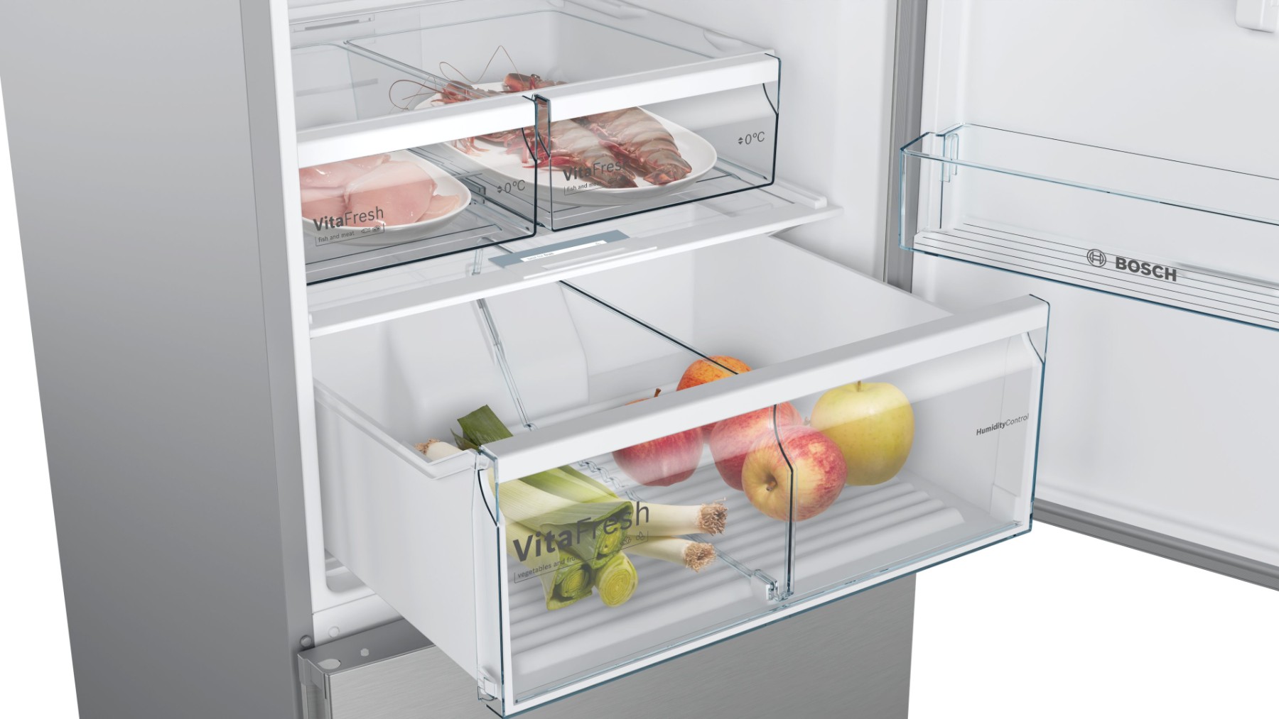 KGN76VIF0N Serie | 4 Alttan Donduruculu Buzdolabı 186 x 75 cm Kolay temizlenebilir Inox