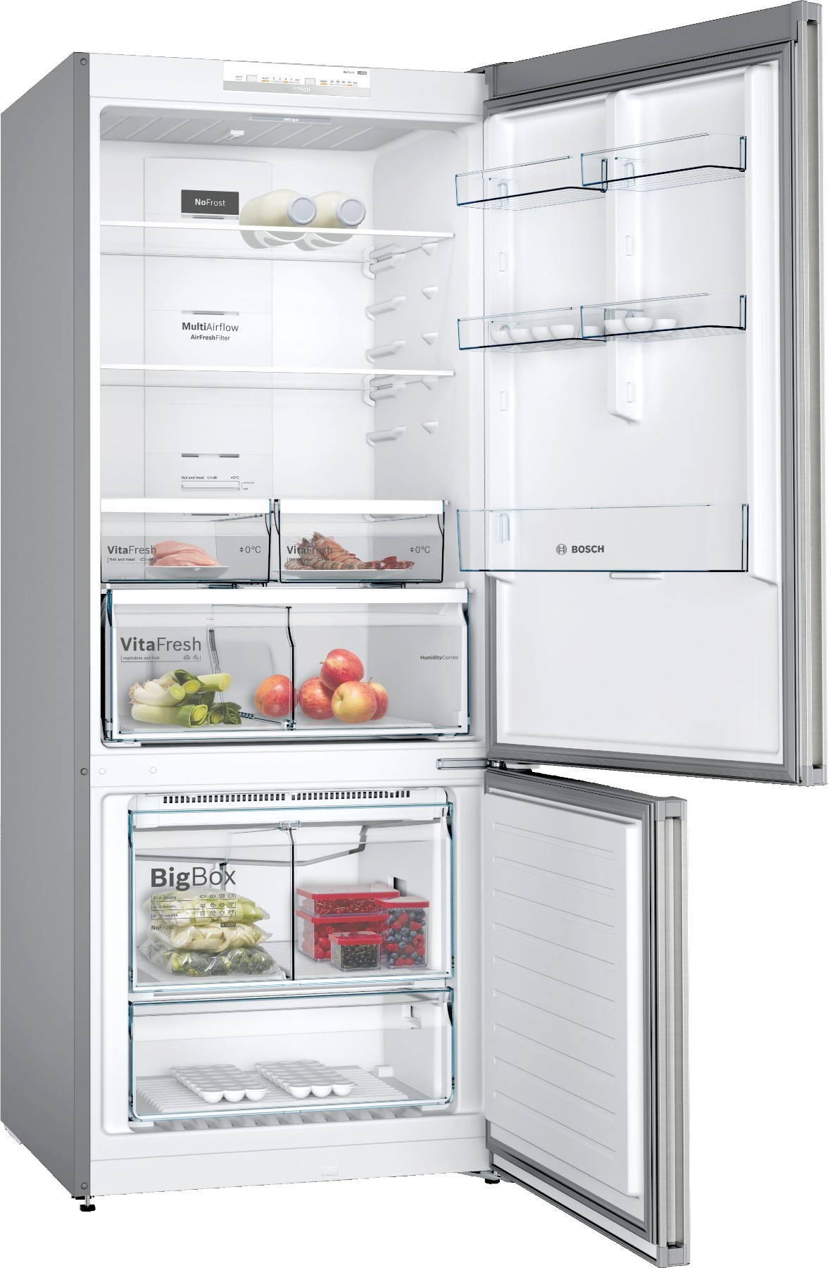 KGN76VIF0N Serie | 4 Alttan Donduruculu Buzdolabı 186 x 75 cm Kolay temizlenebilir Inox