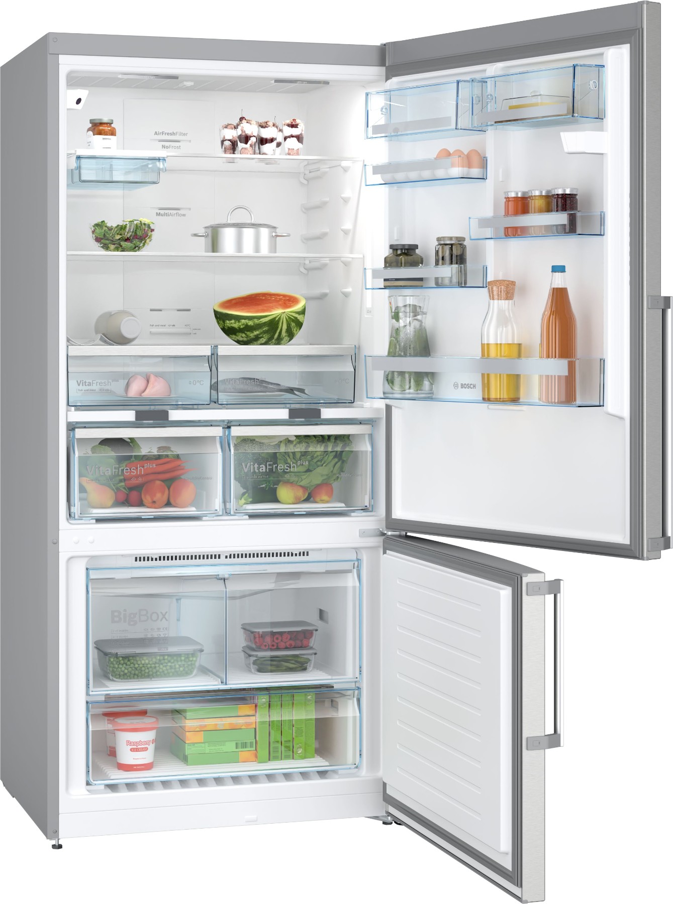 KGN86PIE0N Serie 6 Alttan Donduruculu Buzdolabı 186 x 86 cm Kolay temizlenebilir Inox