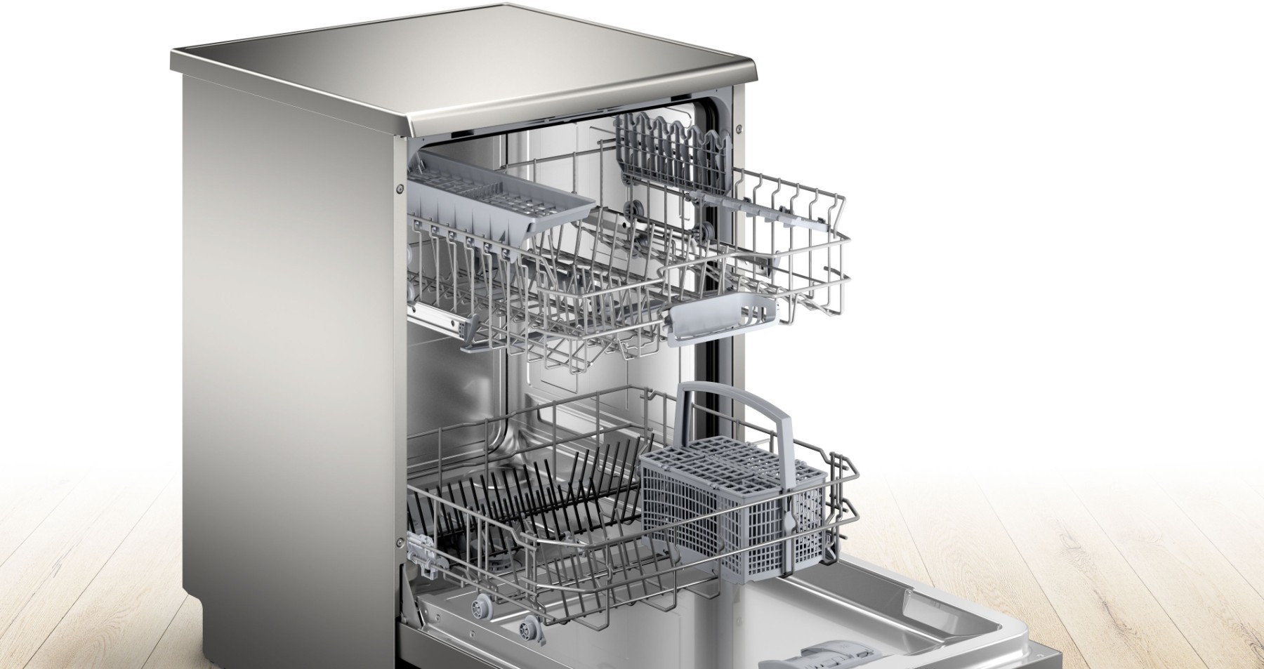 SMS44DI01T Serie 4 Solo Bulaşık Makinesi 60 cm Gümüş Inox