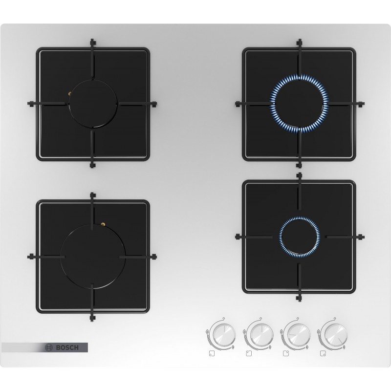 PNP6C2O12O Serie 2 Gazlı Ocak 60 cm Sert cam, Beyaz