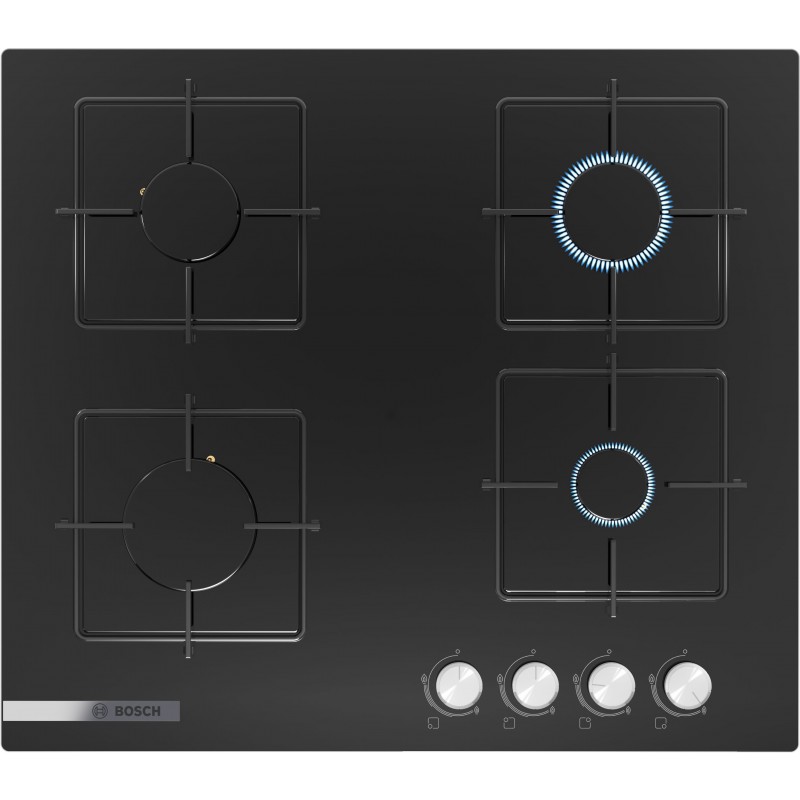 PNP6C6O12O Serie 2 Gazlı Ocak 60 cm Sert cam, Siyah